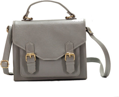 BAGSTOPIA Women Casual Grey PU Satchel