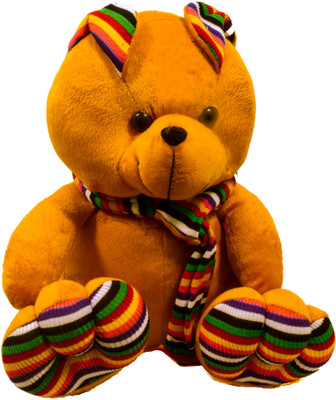 Playzone Teddy Bear with Cute Muffler - 13 inch(Brown)