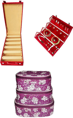 Aditi Collection combo of new desinger 6roll bangle box with makeup cosmetic Pouch and jewellery Box vanity box Vanity Box(Multicolor)
Aditi Collection combo of new desinger 6roll bangle box with makeup cosmetic Pouch and jewellery Box vanity box Vanity Box(Multicolor)