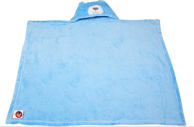 Guru Kripa Baby Products Cartoon Hooded Baby Blanket(Fur, Blue