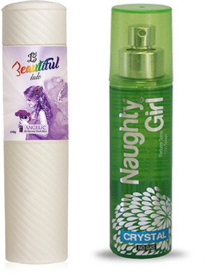 Naughty Girl TALC 250gm ANGELIC & Perfume CRYSTAL 135 ml (Set of 2 for Women)(Set of 2)
Naughty Girl TALC 250gm ANGELIC & Perfume CRYSTAL 135 ml (Set of 2 for Women)(Set of 2)