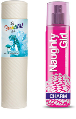 Naughty Girl TALC 250gm MESMERIC & Perfume CHROME 135 ml (Set of 2 for Women)(Set of 2)
Naughty Girl TALC 250gm MESMERIC & Perfume CHROME 135 ml (Set of 2 for Women)(Set of 2)