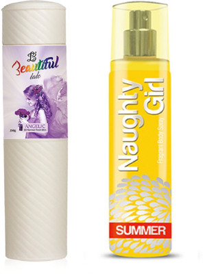 Naughty Girl TALC 250gm ANGELIC & Perfume SUMMER 135 ml (Set of 2 for Women)(Set of 2)
Naughty Girl TALC 250gm ANGELIC & Perfume SUMMER 135 ml (Set of 2 for Women)(Set of 2)