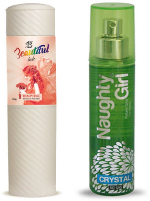 Naughty Girl TALC 250gm TEMPTING & Perfume CRYSTAL 135 ml (Set of 2 for Women)(Set of 2)
Naughty Girl TALC 250gm TEMPTING & Perfume CRYSTAL 135 ml (Set of 2 for Women)(Set of 2)