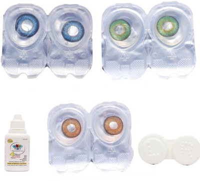 CRYSTAL EYE DRAK BLUE GREEN HONEY 3 PAIR WITH CASE SOLUTION Monthly Contact Lens(0, DARK BLUE, GREEN, HONEY, Pack of 5)
CRYSTAL EYE DRAK BLUE GREEN HONEY 3 PAIR WITH CASE SOLUTION Monthly Contact Lens(0, DARK BLUE, GREEN, HONEY, Pack of 5)