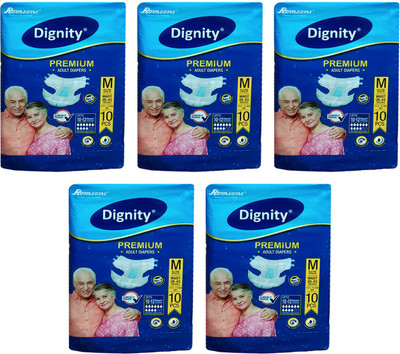 ROMSONS DIGNITY PREMIUM ADULT DIAPERS, SIZE MEDIUM, 10 Pcs. PACK, COMBO OF 5 PACKS, FOR WAIST SIZE 28-45 INCHES Adult Diapers - M(50 Pieces)
ROMSONS DIGNITY PREMIUM ADULT DIAPERS, SIZE MEDIUM, 10 Pcs. PACK, COMBO OF 5 PACKS, FOR WAIST SIZE 28-45 INCHES Adult Diapers - M(50 Pieces)