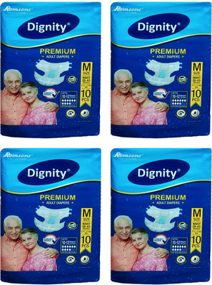 ROMSONS DIGNITY PREMIUM ADULT DIAPERS, SIZE MEDIUM, 10 Pcs. PACK, COMBO OF 4 PACKS, FOR WAIST SIZE 28-45 INCHES Adult Diapers - M(40 Pieces)
ROMSONS DIGNITY PREMIUM ADULT DIAPERS, SIZE MEDIUM, 10 Pcs. PACK, COMBO OF 4 PACKS, FOR WAIST SIZE 28-45 INCHES Adult Diapers - M(40 Pieces)