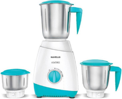 Havells Aspro 500W 3 Jar Mixer Grinder (White-Light Blue) 500 Juicer Mixer Grinder(White, 3 Jars)
Havells Aspro 500W 3 Jar Mixer Grinder (White-Light Blue) 500 Juicer Mixer Grinder(White, 3 Jars)