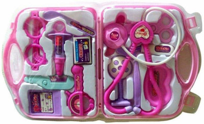 Be you own label PINK COLORED DOCTOR SET ROLE PLAY TOY FOR KIDS ( COLOR OF SET MAY VARY ) RED/PINK