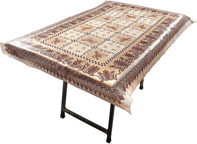 Winner Floral 4 Seater Table Cover(Brown & White, PVC)