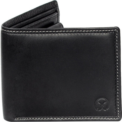 Ox Men Black Genuine Leather Wallet(7 Card Slots)