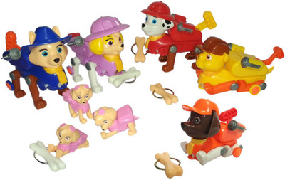 IndusBay Mission Paw Pups Treat time Action pack Figure with Flip Jumping Feature - Set of 5 Big & 3 Small Paw Patrol Pups(Multicolor) 
IndusBay Mission Paw Pups Treat time Action pack Figure with Flip Jumping Feature - Set of 5 Big & 3 Small Paw Patrol Pups(Multicolor)