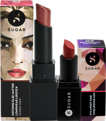 Sugar Cosmetics Nothing Else Matter Longwear Lipstick(03 Rust Have and 09 Better Call Salmon)
Sugar Cosmetics Nothing Else Matter Longwear Lipstick(03 Rust Have and 09 Better Call Salmon)