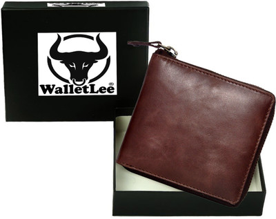 WalletLee Men Brown Genuine Leather Wallet(6 Card Slots)