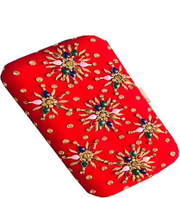 Craftbazaar Party Red Clutch