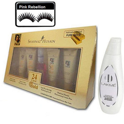 Pink Rebellion Eyelashes & Gold Facial Kit & Moisturiser Winter Intense Lotion(Set of 3)
Pink Rebellion Eyelashes & Gold Facial Kit & Moisturiser Winter Intense Lotion(Set of 3)