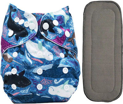 Bembika Cloth Diapers for Babies , Washable , Reusable, Sizes Adjustable with 5 Layer Bamboo Charcoal Insert (Whale) - M
Bembika Cloth Diapers for Babies , Washable , Reusable, Sizes Adjustable with 5 Layer Bamboo Charcoal Insert (Whale) - M