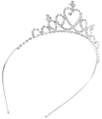 Sorellaz Heart Princess Tiara Head Band(Silver)