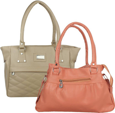 Future Fashion Hand-held Bag(Grey, Tan)