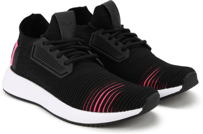 Puma Boys & Girls Lace Running Shoes(Black, White