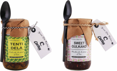 Cactus Spices Homemade Tenti Dela Pickle - 425g and Sweet Gulkand Murabba with Neem Honey - 450g Green Gooseberry Pickle(875 g)
Cactus Spices Homemade Tenti Dela Pickle - 425g and Sweet Gulkand Murabba with Neem Honey - 450g Green Gooseberry Pickle(875 g)