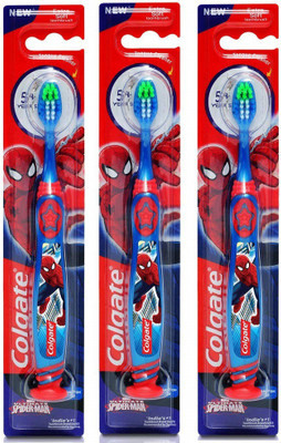 Colgate Spider man Fun Toothbrush Extra Soft Fun Suction Cups 5+year for kids design Mouth Clean Cheek & Tongue Cleaner 100% Cleaning and clear (Pack of 3Piece) Extra Soft Toothbrush
Colgate Spider man Fun Toothbrush Extra Soft Fun Suction Cups 5+year for kids design Mouth Clean Cheek & Tongue Cleaner 100% Cleaning and clear (Pack of 3Piece) Extra Soft Toothbrush