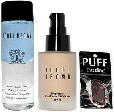 Dazzling Silicon puff & Bobbi Brown Long Wear Even Finish foundation with instant pro long wear makeup remover (Set of 3)(Set of 3)
Dazzling Silicon puff & Bobbi Brown Long Wear Even Finish foundation with instant pro long wear makeup remover (Set of 3)(Set of 3)