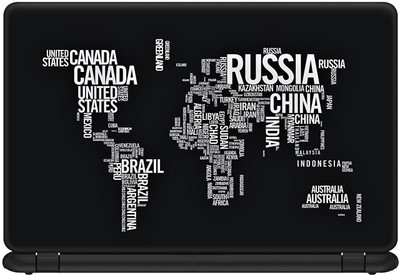 GADGETS WRAP World map Names Vinyl Laptop Decal 15.6