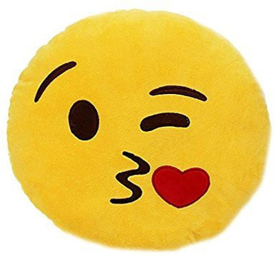 prachi toys Cushion Pillow Stuffed /Gift for Kids/for Birthday Gift -30CM , Yellow (Kissable Smiley) - 30 cm(Yellow)