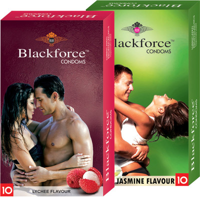 BLACKFORCE LYCHEE AND JASMINE FLAVOUR 20 PCS IN 2 PACK (COMBO) EXTRA DOTTED Condom(Set of 2, 20S)
BLACKFORCE LYCHEE AND JASMINE FLAVOUR 20 PCS IN 2 PACK (COMBO) EXTRA DOTTED Condom(Set of 2, 20S)