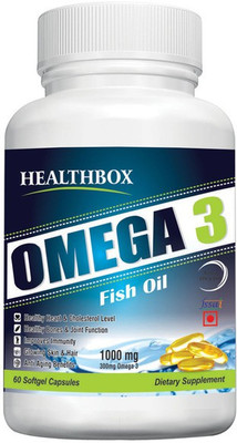 Healthbox Omega 3 Soft Gel Fish Oil Capsule (60 Capsule)(1000 mg)