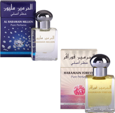 Al Haramain Million & Forever Fragrance Roll on Attar Combo Pack of 2 - 2 x 15 ml Floral Attar(Floral)
Al Haramain Million & Forever Fragrance Roll on Attar Combo Pack of 2 - 2 x 15 ml Floral Attar(Floral)