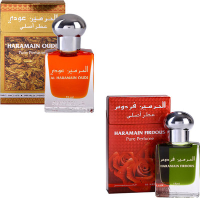 Al Haramain Oudi & Firdous Fragrance Roll on Attar Combo Pack of 2 - 2 x 15 ml Floral Attar(Floral)
Al Haramain Oudi & Firdous Fragrance Roll on Attar Combo Pack of 2 - 2 x 15 ml Floral Attar(Floral)