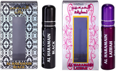 Al Haramain Black & Latifah Fragrance Roll On Attar Combo Pack of 2 x 10 ml Floral Attar(Floral)
Al Haramain Black & Latifah Fragrance Roll On Attar Combo Pack of 2 x 10 ml Floral Attar(Floral)
