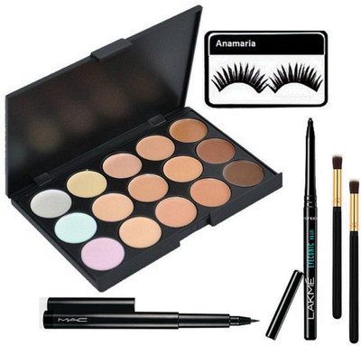 anamaria Eyelashes & 15 Shades Concealer Palette & Eyeconic Kajal & Pen Eyeliner With Makeup Brush 2(Set of 6)
anamaria Eyelashes & 15 Shades Concealer Palette & Eyeconic Kajal & Pen Eyeliner With Makeup Brush 2(Set of 6)