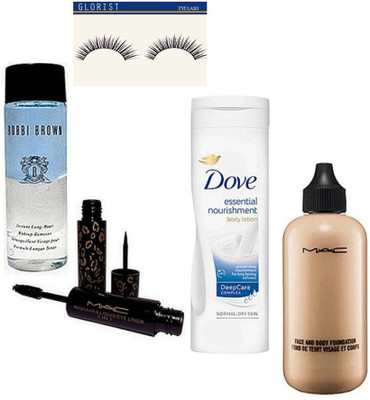 glorist eyelash and Mac Face and Body foundation, Mascara & Eyeliner 2 in 1, Bobbi Brown Instant Long Wear Makeup Remover, dove essential nourishment body lotion(Set of 6)
glorist eyelash and Mac Face and Body foundation, Mascara & Eyeliner 2 in 1, Bobbi Brown Instant Long Wear Makeup Remover, dove essential nourishment body lotion(Set of 6)