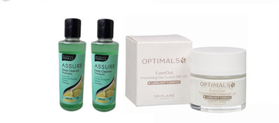 Assure deep cleanse shampoo (pack of 2 ) with optimals even out day(Set of 3)
Assure deep cleanse shampoo (pack of 2 ) with optimals even out day(Set of 3)