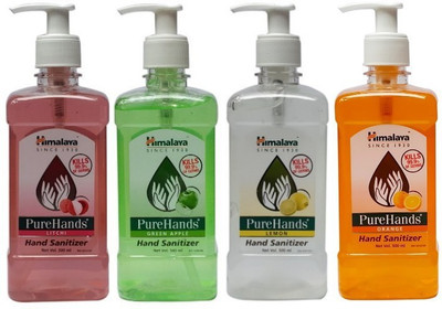 Himalaya Pure Hand Sanitizer Multi Fragrance Combo of 4 packs 500 ml each Total 2000 ml(2000 ml, Pump Dispenser, Pack of 4)
Himalaya Pure Hand Sanitizer Multi Fragrance Combo of 4 packs 500 ml each Total 2000 ml(2000 ml, Pump Dispenser, Pack of 4)