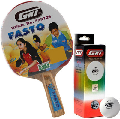 GKI Table Tennis Combo Set (Fasto TT Racquet + Pack of 3 Premium TT balls) Table Tennis Kit
GKI Table Tennis Combo Set (Fasto TT Racquet + Pack of 3 Premium TT balls) Table Tennis Kit