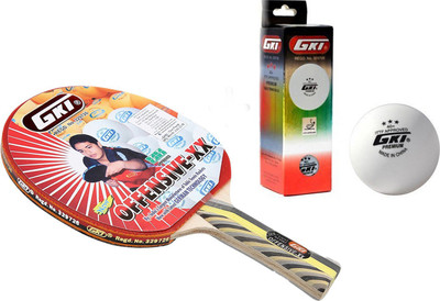 GKI Offensive XX Table Tennis Combo Set (Offensive XX Table Tennis Racquet + Premium 3 Star 40 Table Tennis Ball, Box of 3 - White) Table Tennis Kit
GKI Offensive XX Table Tennis Combo Set (Offensive XX Table Tennis Racquet + Premium 3 Star 40 Table Tennis Ball, Box of 3 - White) Table Tennis Kit