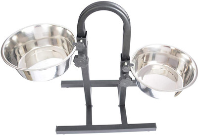 Aquapetzworld Pet Adjustable U-Design Double Diner With Anti-Skid Rubber Base Noise Free Stable Dog / Cat Food Stand, 2 Stainless Steel Elevated Food / Water Bowls In Varying Sizes For Proper Digestion U Type Steel Pet Bowl(0 ml Black, Steel)
Aquapetzworld Pet Adjustable U-Design Double Diner With Anti-Skid Rubber Base Noise Free Stable Dog / Cat Food Stand, 2 Stainless Steel Elevated Food / Water Bowls In Varying Sizes For Proper Digestion U Type Steel Pet Bowl(0 ml Black, Steel)