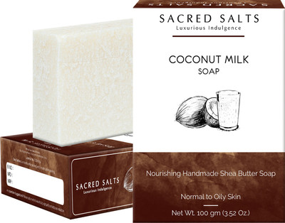 Sacred Salts Coconut Milk Nourishing Handmade Shea Butter Soap | 100% Natural Organic Bathing Bar | Moisturizing Soap for Face & Body(100 g)
Sacred Salts Coconut Milk Nourishing Handmade Shea Butter Soap | 100% Natural Organic Bathing Bar | Moisturizing Soap for Face & Body(100 g)