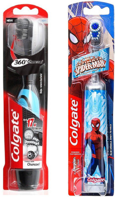 Colgate 360 Charcoal & Spiderman Battery Power Toothbrush for men & women and Kids Ultra Soft Toothbrush Ultra Soft Toothbrush Ultra Soft Toothbrush(Pack of 2)
Colgate 360 Charcoal & Spiderman Battery Power Toothbrush for men & women and Kids Ultra Soft Toothbrush Ultra Soft Toothbrush Ultra Soft Toothbrush(Pack of 2)