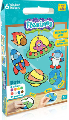 Imagimake Fleximos Space Adventure DIY Window Stickers – Dotz Air Dry Clay Art Playset - For Girls and Boys 3 Years+
Imagimake Fleximos Space Adventure DIY Window Stickers – Dotz Air Dry Clay Art Playset - For Girls and Boys 3 Years+