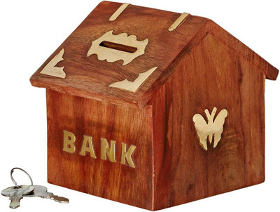 Sri Balajee Handicrafted Wooden Money Bank - Coin Saving Box - Piggy Bank - Gifts for Kids, Girls, Boys & Adults Coin Bank(Brown)
Sri Balajee Handicrafted Wooden Money Bank - Coin Saving Box - Piggy Bank - Gifts for Kids, Girls, Boys & Adults Coin Bank(Brown)