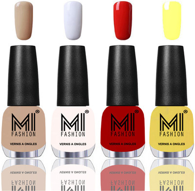 MI Fashion Among the Best Ever Shine Nail Polish Long Lasting Collection of 4 Pcs Skin Nude,Milky White,Reddish Orange,Yellow(Pack of 4)
MI Fashion Among the Best Ever Shine Nail Polish Long Lasting Collection of 4 Pcs Skin Nude,Milky White,Reddish Orange,Yellow(Pack of 4)