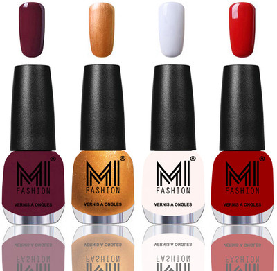 MI Fashion Among the Best Ever Shine Nail Polish Long Lasting Collection of 4 Pcs Wine,Bronze Magnetic,Milky White,Red(Pack of 4)
MI Fashion Among the Best Ever Shine Nail Polish Long Lasting Collection of 4 Pcs Wine,Bronze Magnetic,Milky White,Red(Pack of 4)