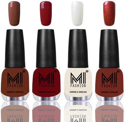 MI Fashion Among the Best Ever Shine Nail Polish Long Lasting Collection of 4 Pcs Chocolate Brown,Reddish Maroon,Pearly White Chrome,Reddish bronze(Pack of 4)
MI Fashion Among the Best Ever Shine Nail Polish Long Lasting Collection of 4 Pcs Chocolate Brown,Reddish Maroon,Pearly White Chrome,Reddish bronze(Pack of 4)