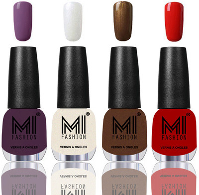 MI Fashion Among the Best Ever Shine Nail Polish Long Lasting Collection of 4 Pcs Dark Purple,Pearly White Chrome,Brown Coffee,Reddish Orange(Pack of 4)
MI Fashion Among the Best Ever Shine Nail Polish Long Lasting Collection of 4 Pcs Dark Purple,Pearly White Chrome,Brown Coffee,Reddish Orange(Pack of 4)
