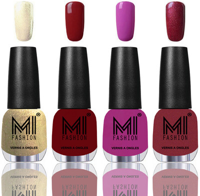 MI Fashion Among the Best Ever Shine Nail Polish Long Lasting Collection of 4 Pcs Light Golden,Reddish Maroon,Bright Plum,Metallic Red,Gold(Pack of 4)
MI Fashion Among the Best Ever Shine Nail Polish Long Lasting Collection of 4 Pcs Light Golden,Reddish Maroon,Bright Plum,Metallic Red,Gold(Pack of 4)